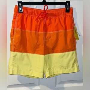 Gap Kids 14/16 XXL swim trunks orange yellow NWT UPF 50+